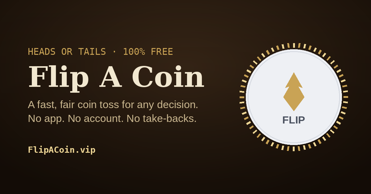 Flip A Coin — free online heads or tails coin toss tool